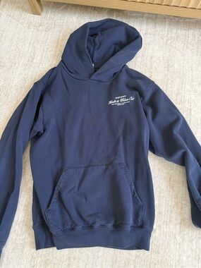 Sporty & Rich Navy Hooded Sweatshirt Sz XS